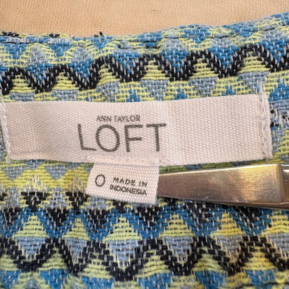 Ann Taylor LOFT Womens Blue‎ Lavender Geometric Print Riviera Shorts Size 0 - Picture 7 of 10